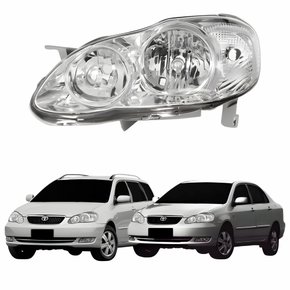Farol Toyota Corolla Fielder 2003 Até 2008 Mascara Cromada Lado Esquerdo Motorista