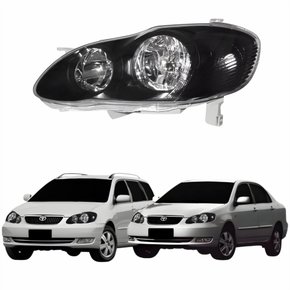 Farol Toyota Corolla Fielder 2003 Até 2008 Máscara Negra Lado Esquerdo Motorista