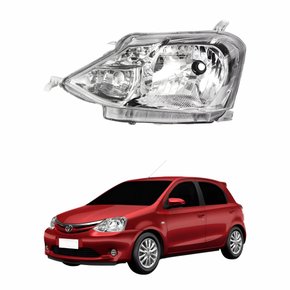Farol Toyota Etios 2013 2014 2015 2016 Carcaça Cinza Lado Esquerdo Motorista