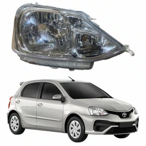 Farol Principal Toyota Etios 2012 Até 2019 Máscara Cromada Lado Direito Passageiro