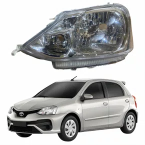 Farol Principal Toyota Etios 2012 Até 2019 Máscara Cromada Lado Esquerdo Motorista