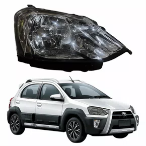 Farol Principal Toyota Etios Cross 2012 Até 2019 Carcaça Preta Lado Direito Passageiro