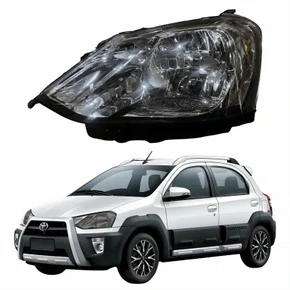 Farol Principal Toyota Etios Cross 2012 Até 2019 Carcaça Preta Lado Esquerdo Motorista