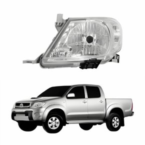 Farol Toyota Hilux Srv 2009 2010 2011 Com Pisca Cristal Lado Esquerdo Motorista