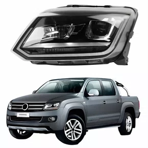 Farol Vw Amarok 2018 Até 2023 Com Led Com Projetor Lado Esquerdo Motorista
