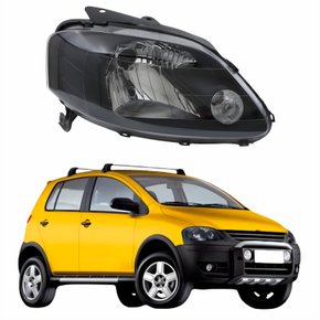 Farol Vw Crossfox 2005 Até 2010 ORGUS Máscara Negra Lado Direito Passageiro