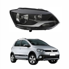 Farol Vw Crossfox 2011 Até 2014 Máscara Negra Lado Direito Passageiro