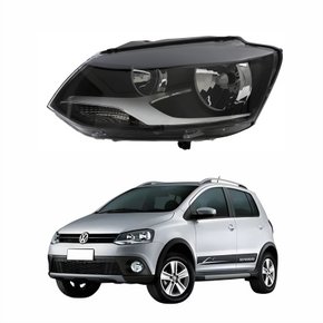 Farol Vw Crossfox 2011 Até 2014 Máscara Negra Lado Esquerdo Motorista
