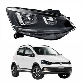 Farol Vw Crossfox 2015 Até 2019 Original Arteb Friso Preto Lado Direito Passageiro