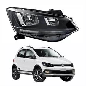 Farol Vw Crossfox 2015 Até 2019 Original Friso Preto Lado Direito Passageiro