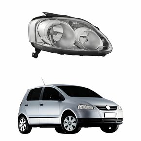 Farol Vw Fox 2008 2009 2010 Máscara Cromada Lado Direito Passageiro