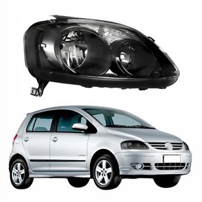 Farol Principal Vw Fox 2008 2009 2010 Máscara Negra Lado Direito Passageiro