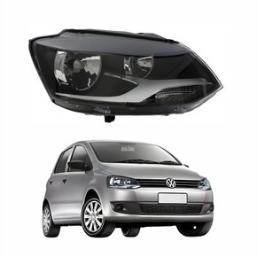 Farol Vw Fox 2011 Até 2014 Máscara Negra Lado Direito Passageiro
