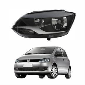 Farol Vw Fox 2011 Até 2014 Máscara Negra Lado Esquerdo Motorista