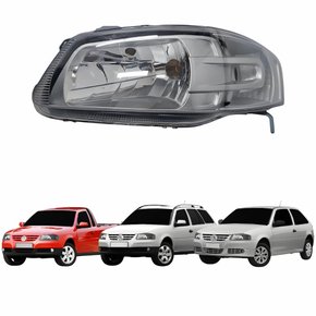Farol Vw Gol G4 2005 Até 2008 Parati G4 2005 Até 2012 Saveiro G4 2005 Até 2009 Mascara Cinza Claro Lado Esquerdo Motorista