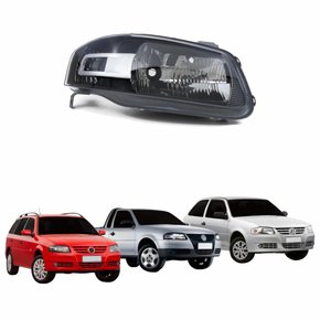 Farol Vw Gol G4 2006 Até 2014 Saveiro G4 2006 Até 2010 Parati G4 2006 Até 2012 Máscara Negra Lado Direito Passageiro