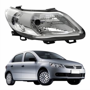 Farol Vw Gol G5 2008 Até 2012 Original Arteb Máscara Cromada Lado Direito Passageiro
