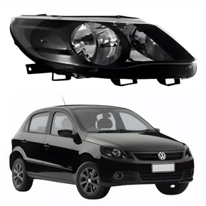 Farol Vw Gol G5 2009 Até 2013 Máscara Negra Lado Direito Passageiro