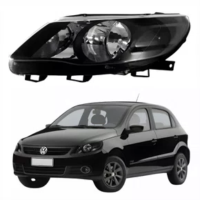 Farol Vw Gol G5 2009 Até 2013 Máscara Negra Lado Esquerdo Motorista