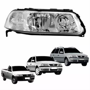 Farol VW Gol Saveiro Parati G3 1999 Até 2005 Foco Duplo Máscara Cromada Lado Direito Passageiro