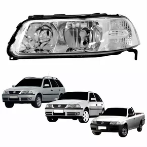 Farol VW Gol Saveiro Parati G3 1999 Até 2005 Foco Duplo Máscara Cromada Lado Esquerdo Motorista