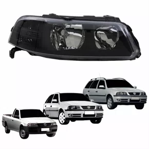 Farol VW Gol Saveiro Parati G3 1999 Até 2005 Foco Duplo Máscara Negra Lado Direito Passageiro