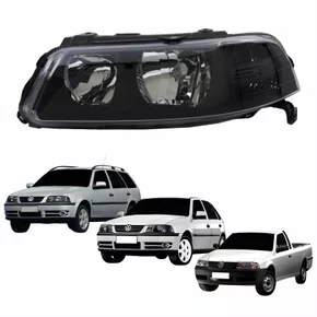 Farol VW Gol Saveiro Parati G3 1999 Até 2005 Foco Duplo Máscara Negra Lado Esquerdo Motorista