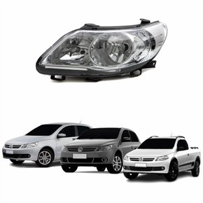 Farol Vw Gol Voyage G5 2008 Até 2012 Saveiro G5 2008 Até 2013 Máscara Cromada Defletor Logo Lado Esquerdo Motorista
