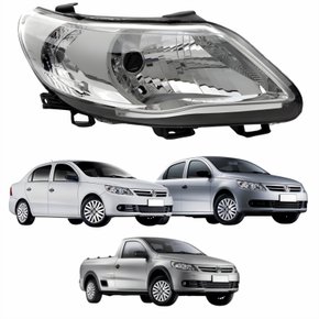 Farol Vw Gol Voyage G5 2008 Até 2012 Saveiro G5 2008 Até 2013 Máscara Cromada Lado Direito Passageiro