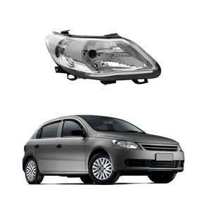 Farol VW Gol Voyage G5 2009 Até 2012 Saveiro G5 2009 Até 2013 Foco Simples Cromada Lado Direito Passageiro