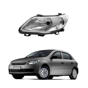 Farol VW Gol Voyage G5 2009 Até 2012 Saveiro G5 2009 Até 2013 Foco Simples Cromada Lado Esquerdo Motorista