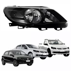 Farol Vw Gol Voyage G5 2009 Até 2013 Saveiro G5 2010 Até 2013 Máscara Negra Lado Direito Passageiro
