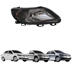 Farol Vw Gol Voyage Saveiro G5 2008 Até 2013 Mascara Negra Lado Direito Passageiro