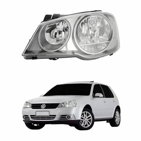 Farol Vw Golf 2008 2009 2010 2011 2012 Cromomix Lado Esquerdo Motorista