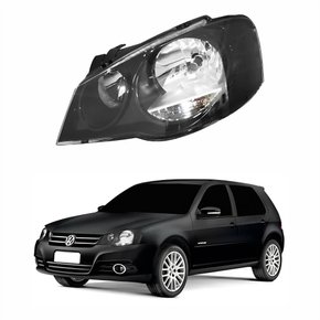 Farol Vw Golf 2008 Até 2013 Máscara Negra Lado Esquerdo Motorista