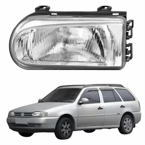 Farol Vw Parati G2 1995 Até 1999 Foco Simples Máscara Cromada Lado Esquerdo Motorista