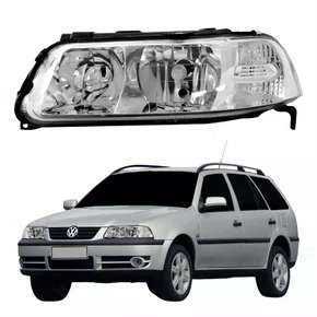 Farol VW Parati G3 1999 Até 2005 Foco Duplo Máscara Cromada Lado Esquerdo Motorista