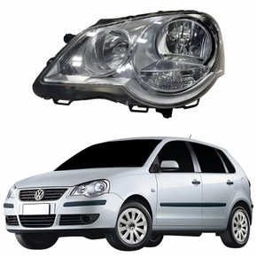 Farol Principal Vw Polo 2008 Até 2015 Máscara Cromada Lado Esquerdo Motorista