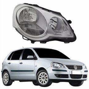 Farol Principal Vw Polo 2008 Até 2015 Máscara Cromomix Lado Direito Passageiro