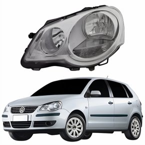 Farol Principal Vw Polo 2008 Até 2015 Máscara Cromomix Lado Esquerdo Motorista