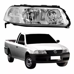 Farol VW Saveiro G3 1999 Até 2005 Foco Duplo Máscara Cromada ARTEB Lado Direito Passageiro
