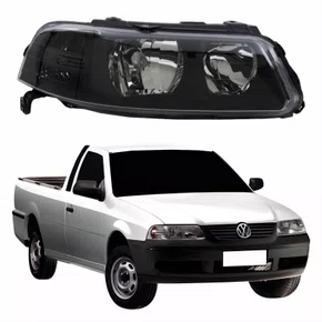 Farol Vw Saveiro G3 1999 Até 2005 Foco Duplo Máscara Negra Lado Direito Passageiro