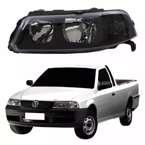 Farol VW Saveiro G3 1999 Até 2005 Foco Duplo Máscara Negra Lado Esquerdo Motorista