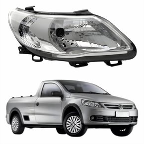 Farol Vw Saveiro G5 2008 Até 2013 Máscara Cromada Lado Direito Passageiro