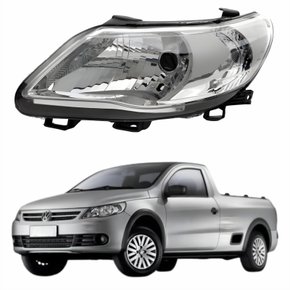 Farol Vw Saveiro G5 2008 Até 2013 Original Arteb Máscara Cromada Lado Esquerdo Motorista