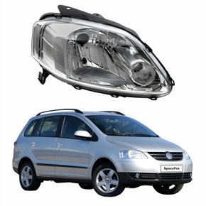 Farol Vw Spacefox 2005 Até 2009 Máscara Cromada Lado Direito Passageiro