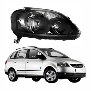 Farol Vw Spacefox 2008 Até 2010 Máscara Negra Lado Direito Passageiro