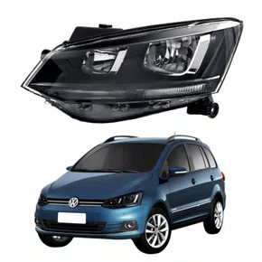 Farol Vw Spacefox 2015 Até 2019 Original Friso Preto Lado Esquerdo Motorista