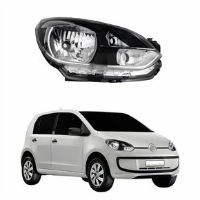 Farol Vw Up 2014 2015 2016 2017 Com Friso Cromado Lado Direito Passageiro