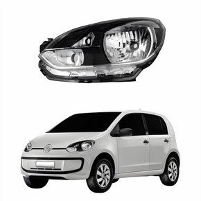 Farol Vw Up 2014 2015 2016 2017 Com Friso Cromado Lado Esquerdo Motorista